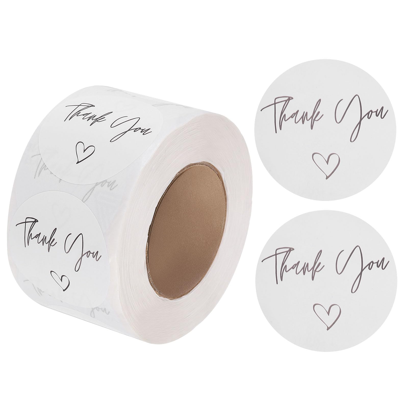 sourcing map 500 Pcs Thank You Stickers, 1.5" Self Adhesive Round Seal Label Seal Stickers for Birthday Party Cards Shop Envelope Packaging Wedding Invitations, White Style N