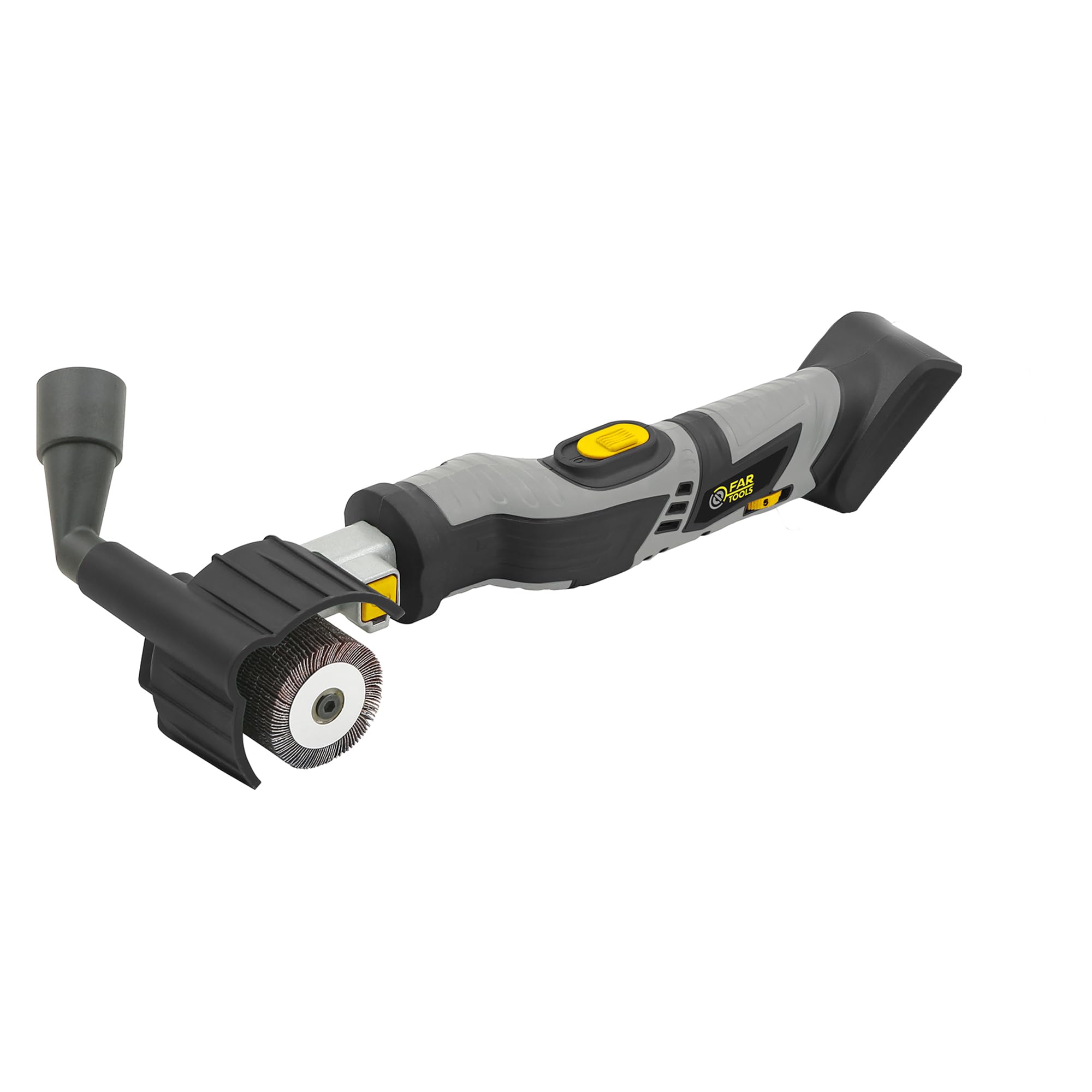 Fartools XF-BRUSH Rénovateur de précision sans fil 18V, Variateur vitesse 1600-3000tr/min, livré avec 1 rouleau à lamelles abrasives Ø60mm L60mm