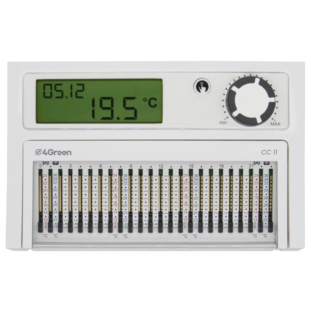 CC 11B - Cronotermostato da Parete a Batterie per Caldaia, Termostato Programmabile Giornaliero con Cursori, Installazione a Parete, Bianco