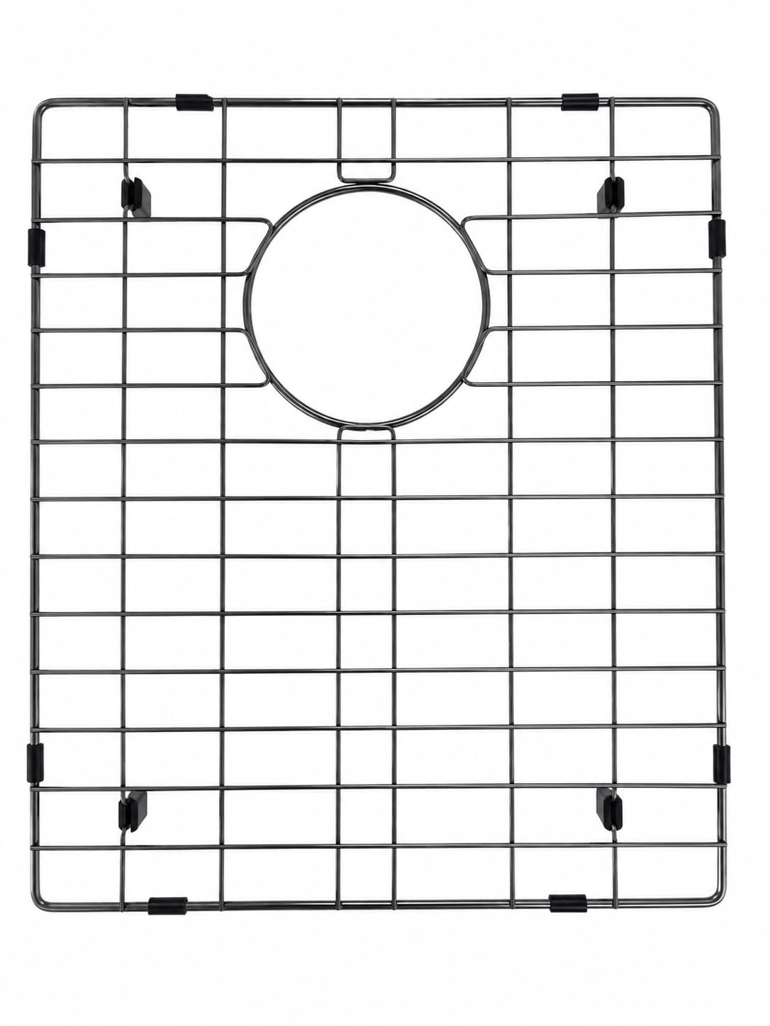 Protectores de rejilla de fregadero de acero inoxidable, rejilla inferior de fregadero, 36,20 x 42,2 cm, color negro