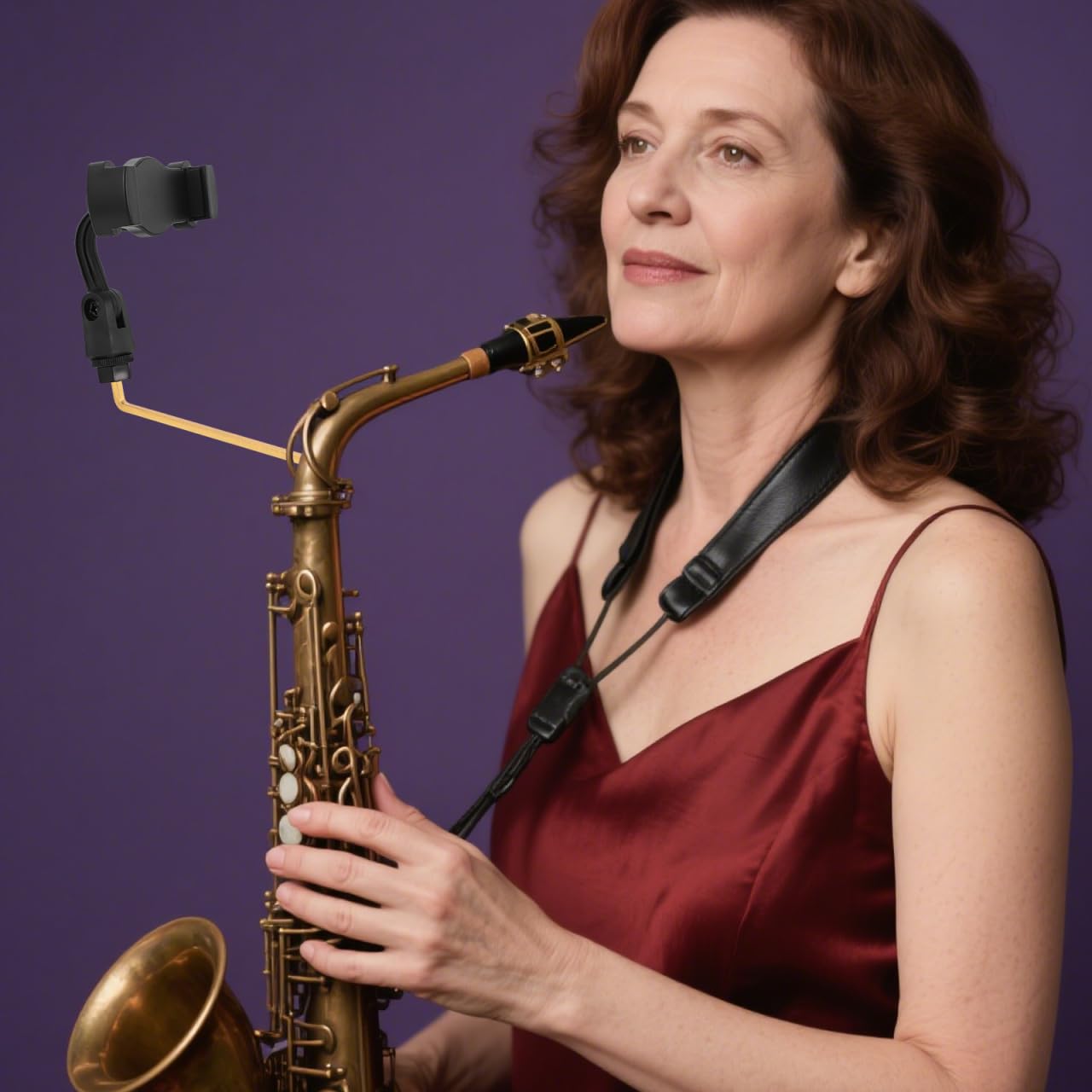 PRETYZOOM Support De TéLéPhone Pour Saxophone Lyre Porte-Musique RéGlable Avec Clip Musical Compatible Smartphones Et Tablettes Lecture De Partitions Pour Saxophone Alto En RéPéTition Et Concert