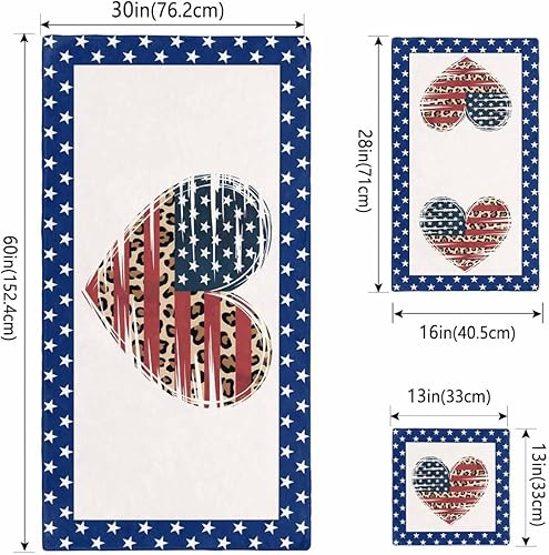 Miniatura 4 de Rustic American Star Stripes Flag Bath Towels for Bathroom Set - Luxury Towels Gifts for Women,Dry Beach Kitchen Hand Hair Face Yoga Workout Gym