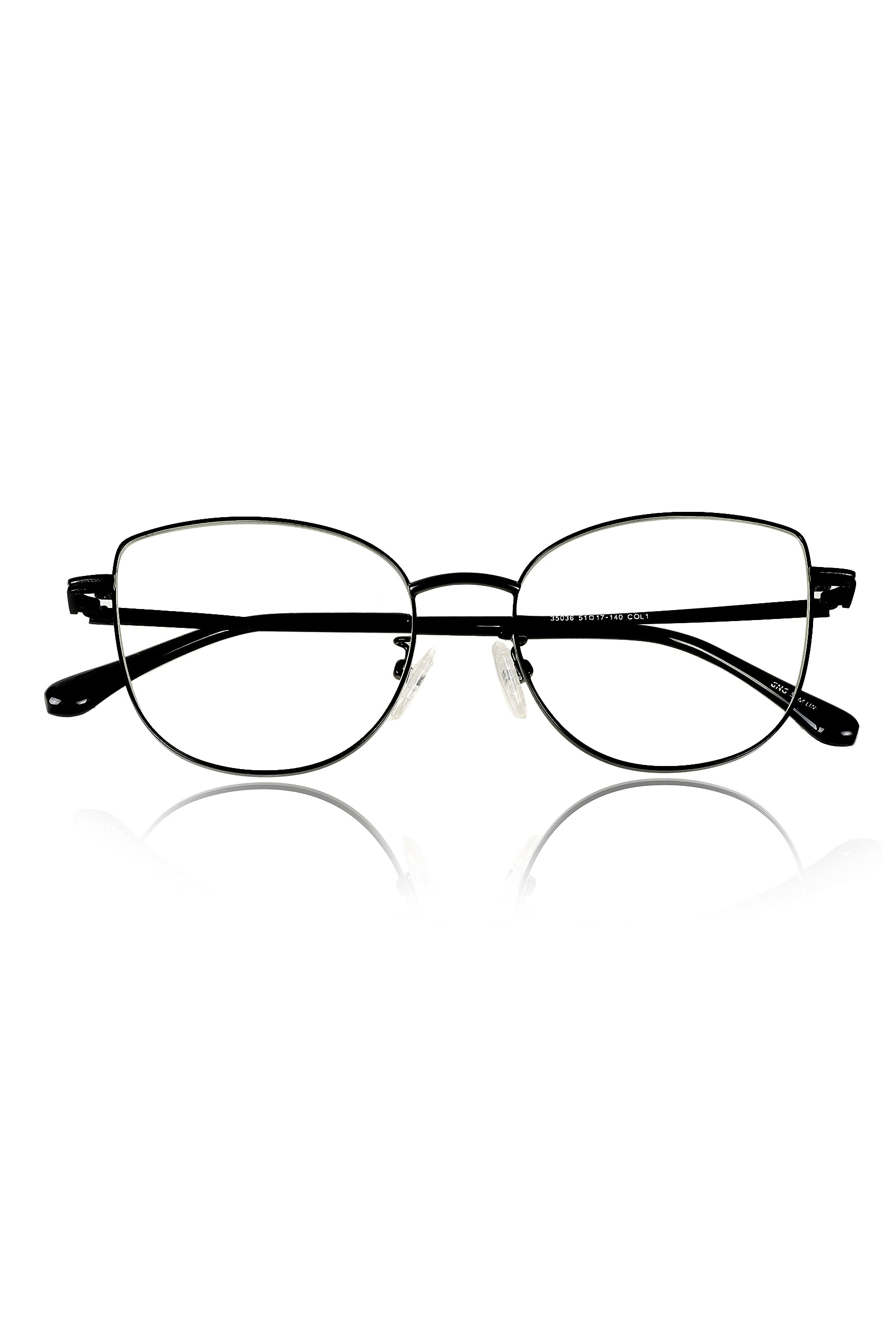 Jodykoes Cat Eye Frames for Women Premium Series Designer Eyeglasses with Blu Cut Anti-Glare Protection | Fashionable Metal Frames for Eyeglasses Woman (Black) - Image 6 thumbnail