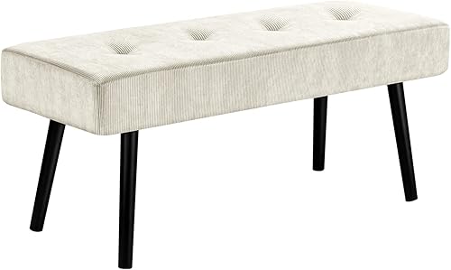 Miniatura 21 de Banco de entrada – Banco gris para dormitorio, moderno extremo otomano de cama, bancos acolchados de pana para sala de estar, vestíbulo, vestíbulo,