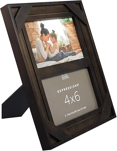 Miniatura 4 de 2 aperturas Espresso de 4 pulgadas x 6 pulgadas; Marco de collage, Expressions™ de Studio Décor®