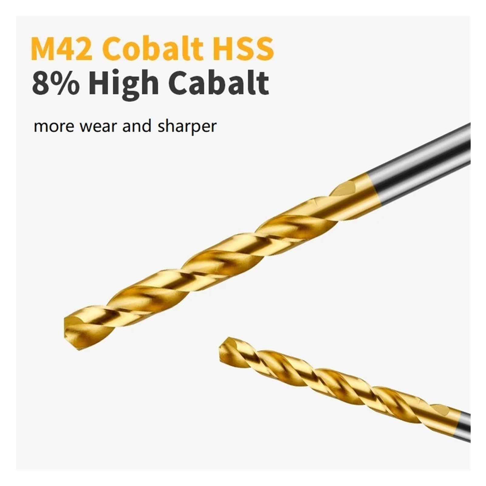 Zestaw wierteł krętych M42 ze stali szybkotnącej 8% kobaltu do wiercenia w metalu, stali nierdzewnej i żelazie(11.4mm)
