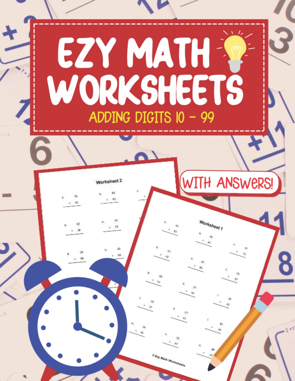 Ezy Math Worksheets: Adding Digits 10-99