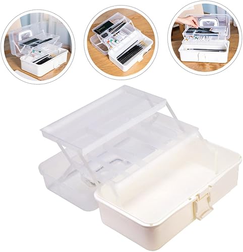Miniatura 2 de Tofficu 3 Tier Storage Box Compartments Freinds Gift Plastic Painting Tool Case First Cosmetics Storage Craft Trays Jewelery Organzer Led Diodes