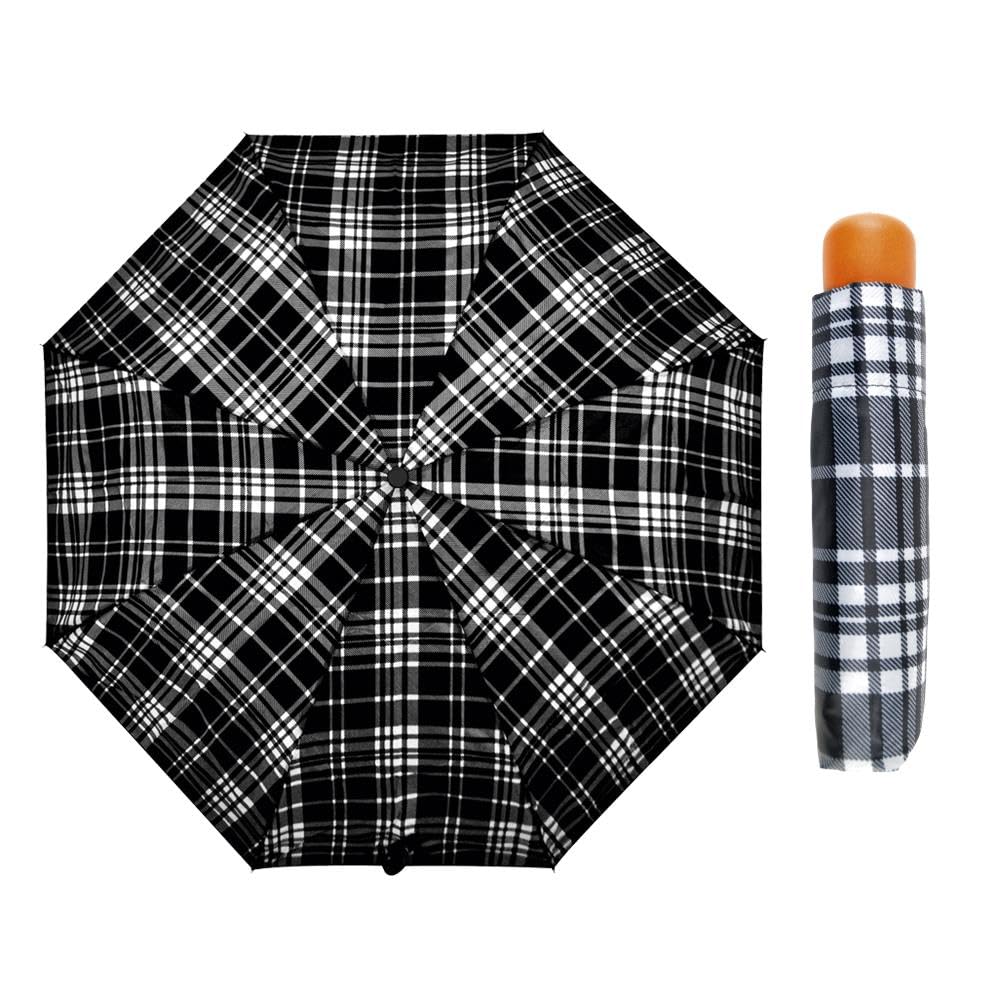 A2Z Assorted Tartan Lightweight Supermini 3 Section 8 Pannels - Umbrella AZ20027A Tartan Black