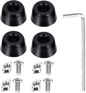 iplusmile Impressoras 3D arruelas pretas 4 peças tapete de aterrissagem de borracha antivibração almofadas de bloco deslizante com parafusos porcas para substituição de máquina de impressora 3D protetores de pés porcas pretas porcas porcas pretas