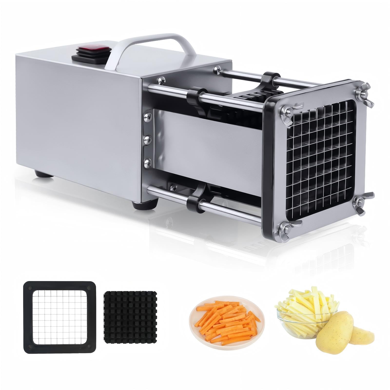 Stainless Steel Electric 40W French Fry Cutter For Potatoes Carrots Cucumbers Cutter Machine for Home (40W 3/8