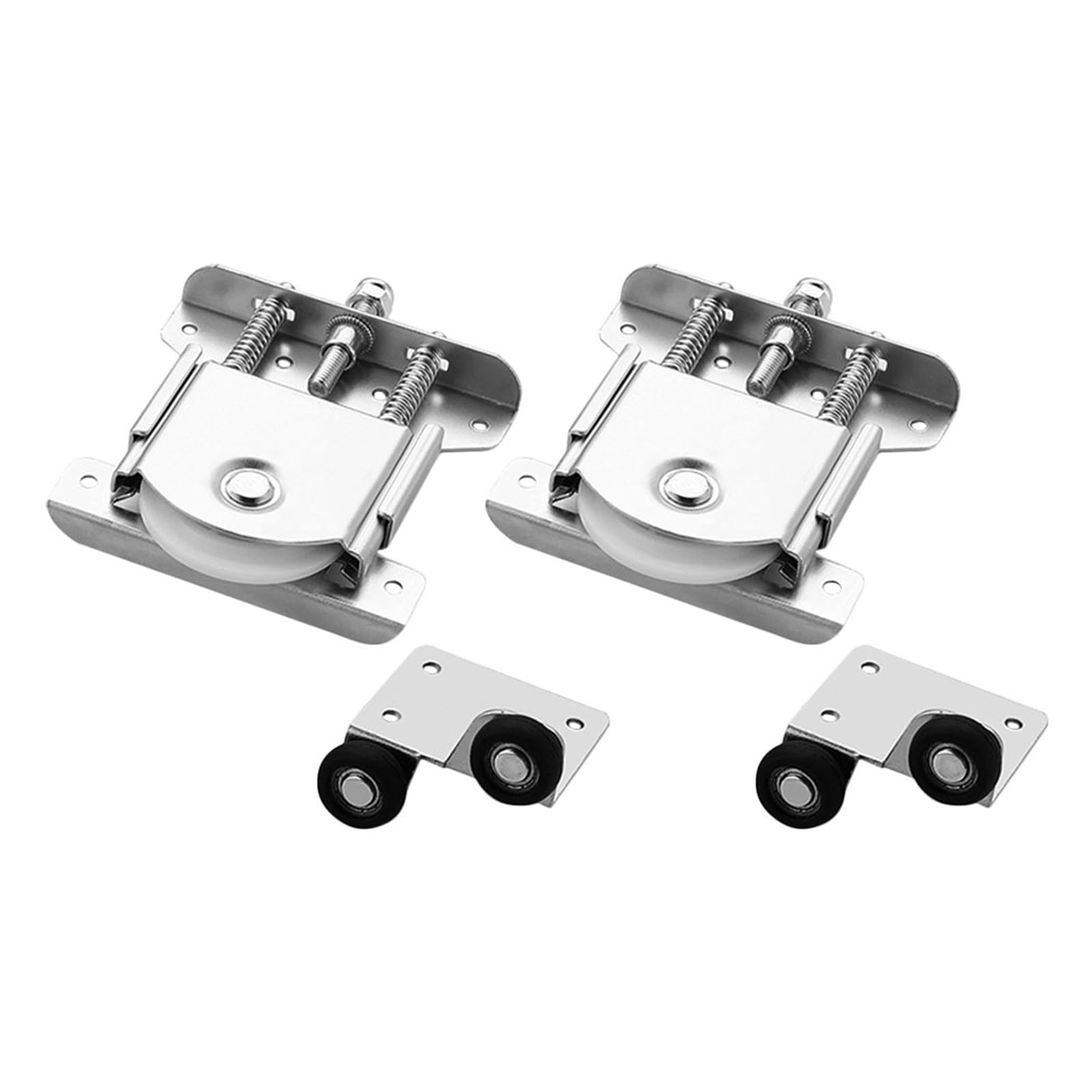 jojofuny Kit de Roulettes Porte Coulissante en Acier Argenté Galets Silencieux pour Accessoires de Mobilier, Fonctionnement Stable et Effet D'insonorisation