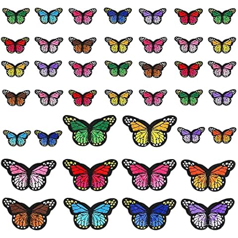 Lusofie 60 Piezas Parches Ropa Termoadhesivos Mariposa Cover