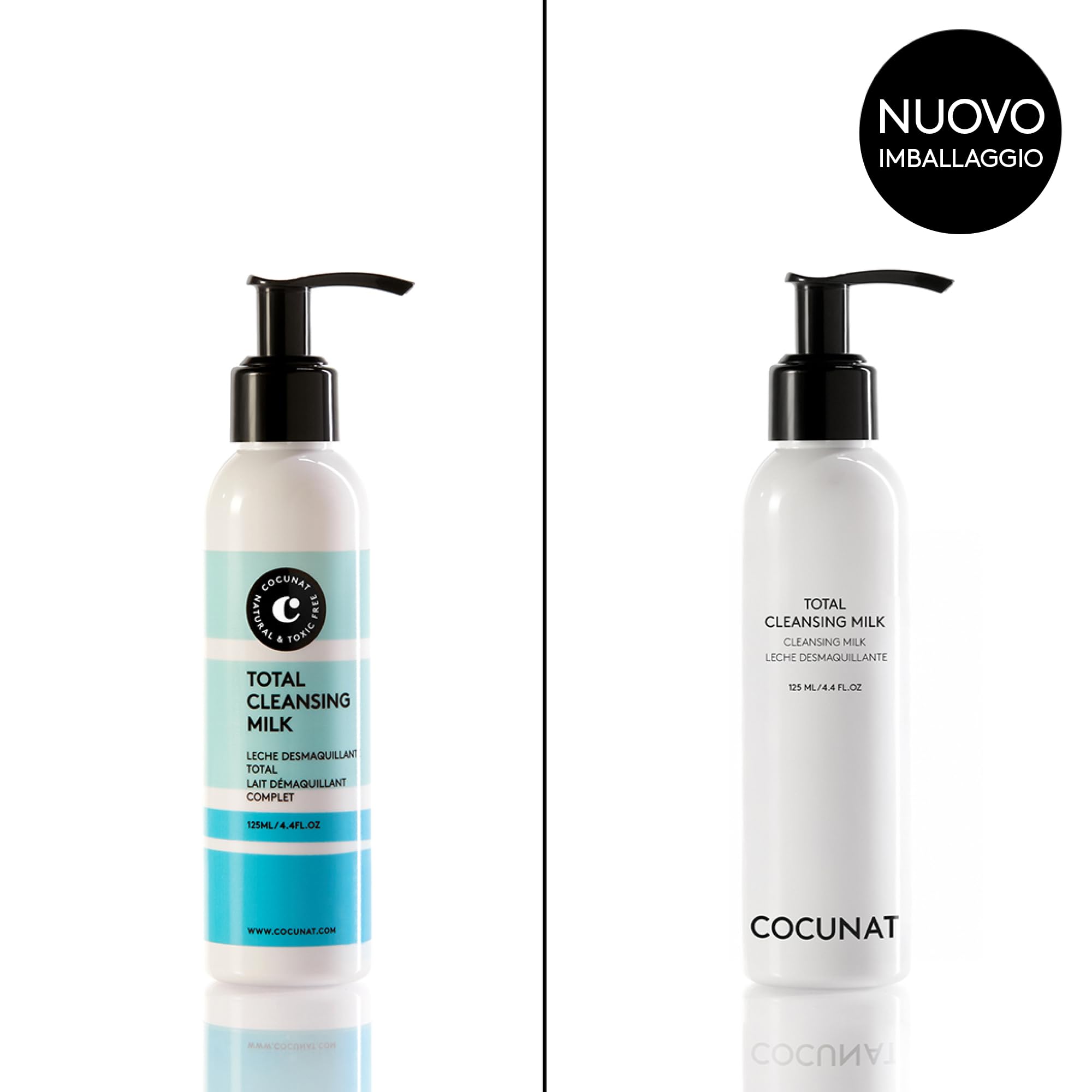 COCUNAT - Total Cleansing Milk - Latte detergente - Deterge in Profondità - Rimuove il Trucco Resistente All'acqua - Non Irrita - Tutti i Tipi di Pelle - Pelle delicata - 125 ml