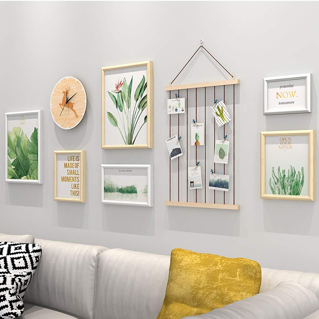 Ramki ścienne i stojące Cadres Photo Collage Ensemble DE 6 Multi Cadre Mural Décoration de la Maison Cadeau Mariage Profrenant Accessoires, 2 kolory Zestawy ramek do zdjęć w różnych rozmiarach(B)