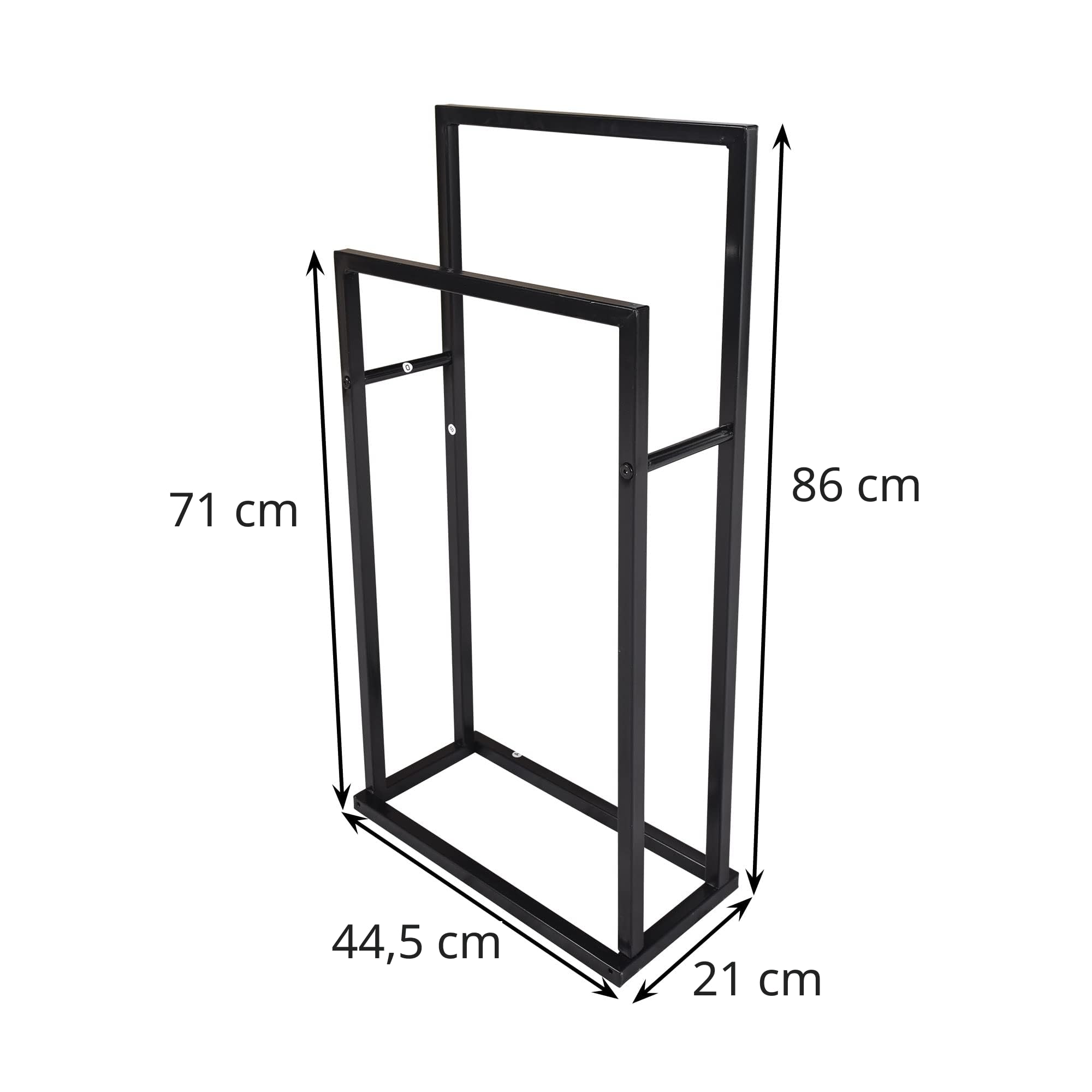 JELUTE Toallero de pie – Organizador de 2 Niveles para baño y Toallas, Accesorios de baño, Color Negro