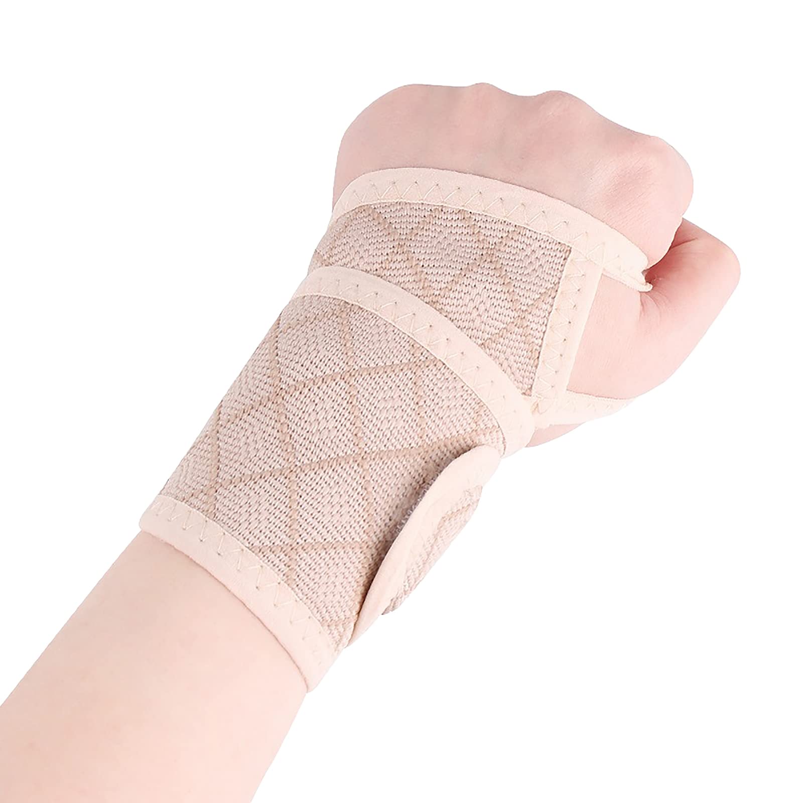 1 Pack Self-adhesive Wrist Brace fit Left Right Hand Adjustable Wrist Compression Support Brace for Men Women Work
