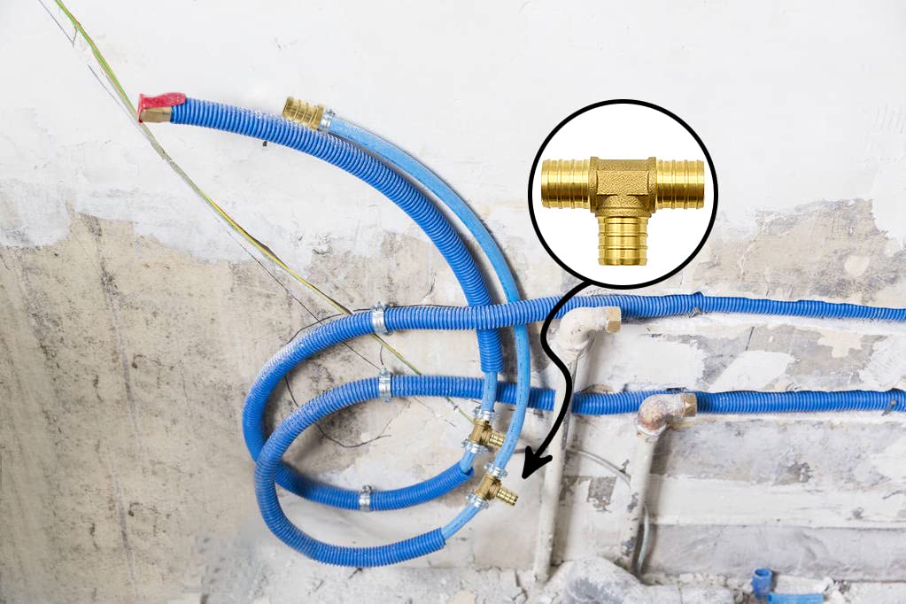Paquete de 25 accesorios PEX de 3/4 pulgadas, accesorios en T de latón | Para tubos PEX