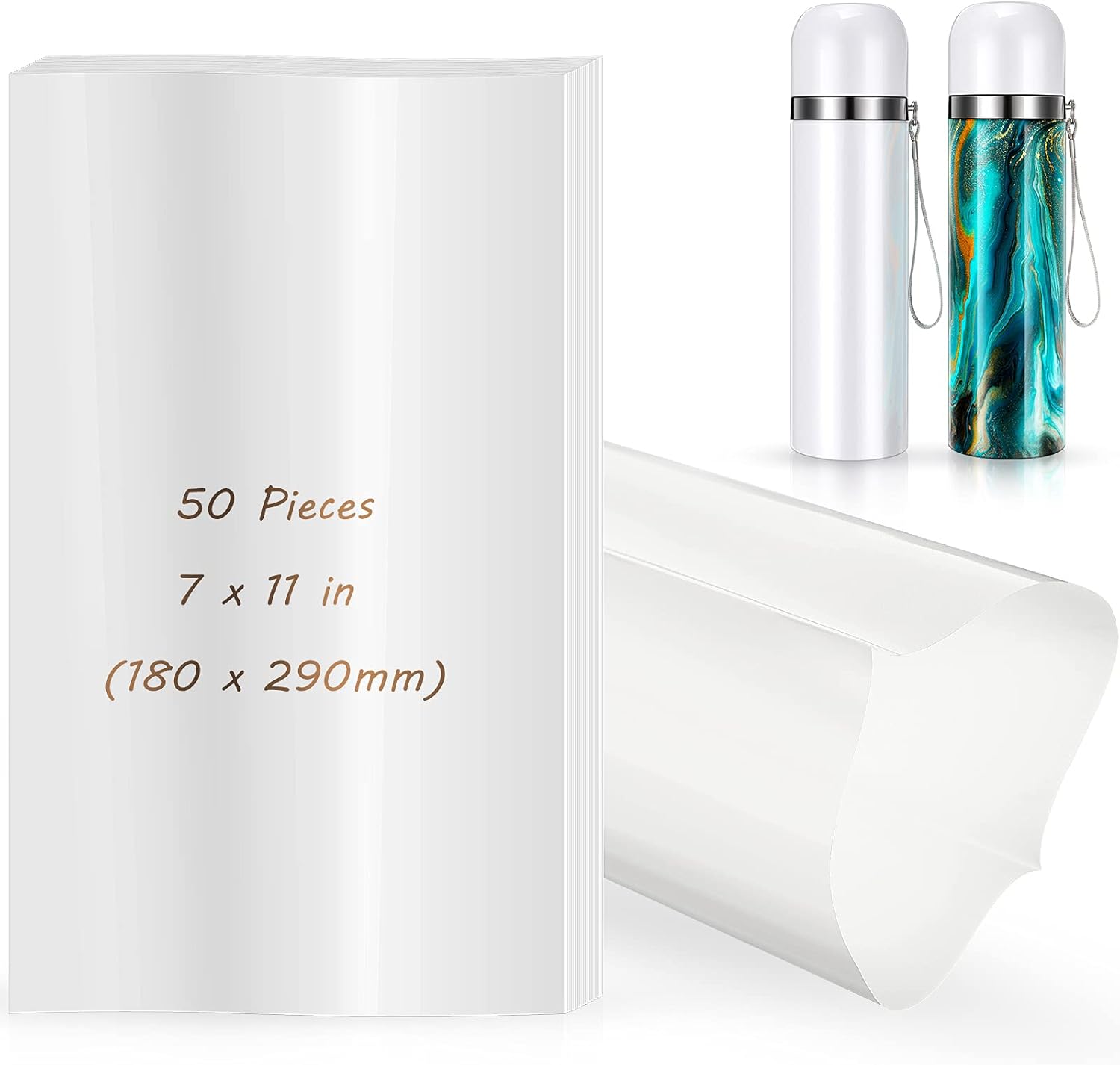 50 Pieces Sublimation Shrink Wrap Sleeves for Tumblers