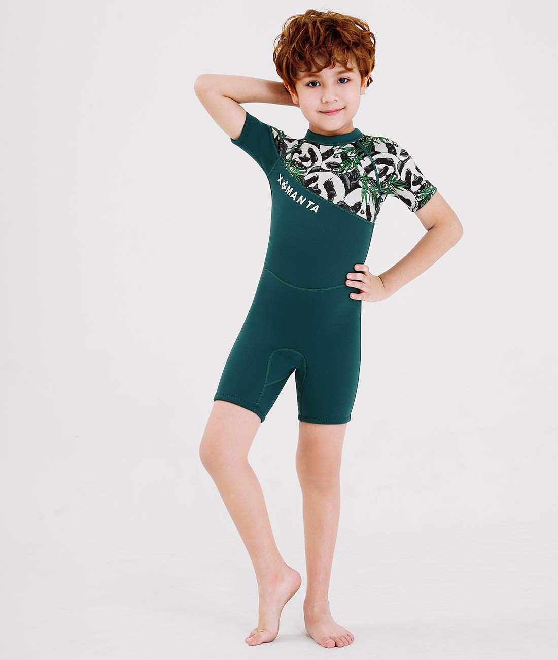 Happy Cherry - 2.5mm Traje de Neopreno Completo Anti-UV Verano Wetsuit Corto Bañador de Buceo Actividades Acuáticos Infantil Elástica - ES 8-9 Años
