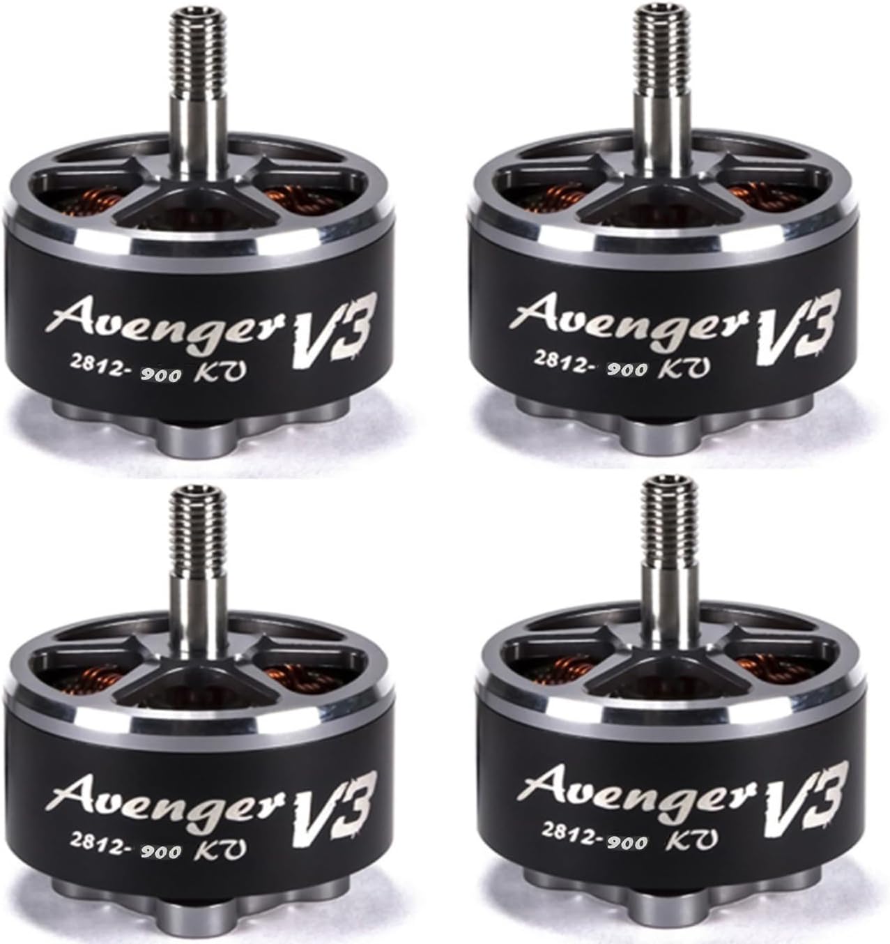4PCS 2812 V3 Brushless Motor for FPV Multicopter Remote Control 900KV 12N14P Configuration 4-6S Lipo N52H 0 2mm Silicon Steel Stator Titanium Alloy Hollow Shaft Japanese NMB Bearings
