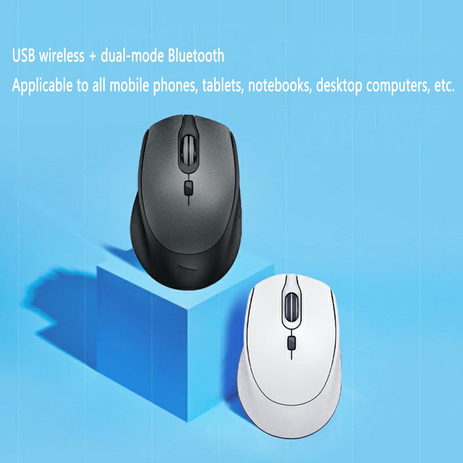 Mysz Mysz bezprzewodowa Mysz komputerowa do laptopa USB do gier Bluetooth Ergonomiczna mysz Urządzenie wskazujące Możliwość ładowania Fotoelektryczny 2,4 g Regulowana rozdzielczość Plug and Play(White