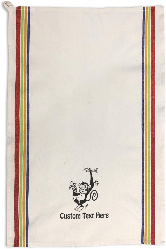 Custom Decor Kitchen Towels Monkey Animals Wild Animals Wild Animals Cleaning Supplies Dish Towels Multi Stripe Design Only