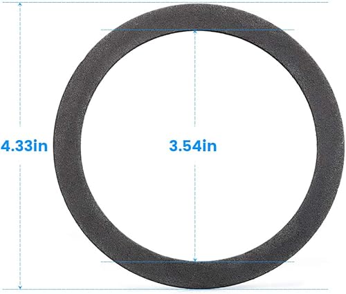 Miniatura 3 de KONE Anillo de sellado de junta de colador, paquete de 2 arandelas grises de espuma para drenaje de fregadero de cocina de 3-12 pulgadas, sin