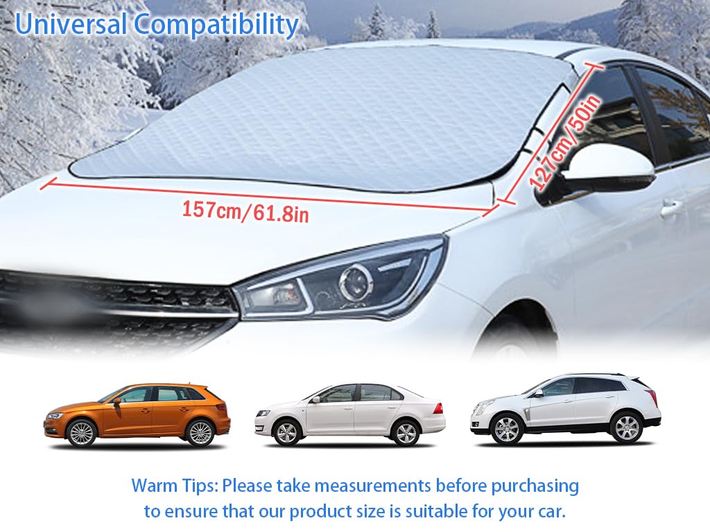 1 Pezzi Copertura Parabrezza Auto, Copri Parabrezza Auto, Parabrezza Auto Magnetico, Copertura Vetro Auto Antighiaccio, Adatto la Maggior Parte dei Veicoli (145cm x 100cm)