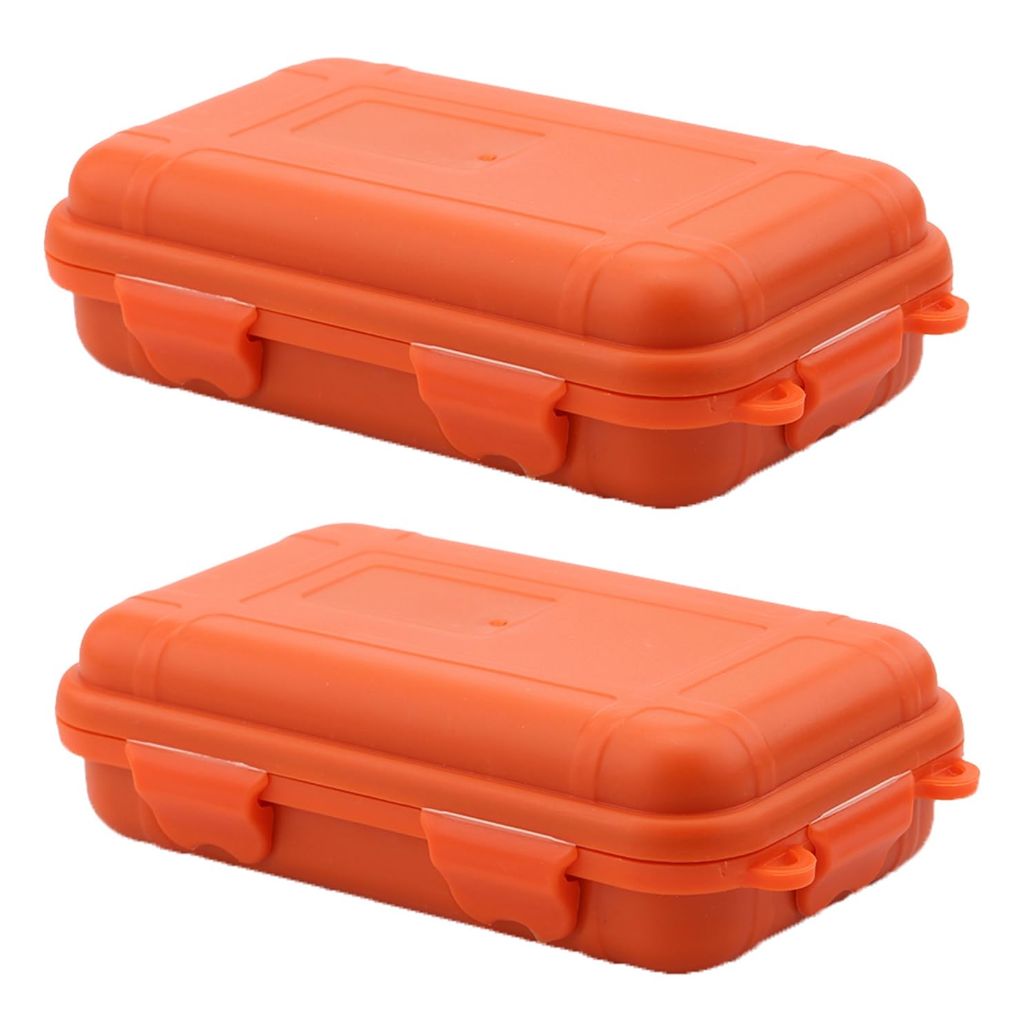 Hapivida Small Hard Case with Foam, Small Dry Box Shockproof Drybox Compact Camping Survival Storage Box Airtight Travel Case for Outdoor Camping Hiking Travel (Orange, L*2Pcs) โ image 1