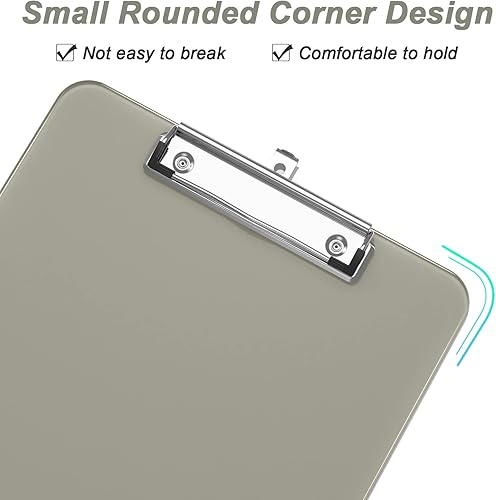 Miniatura 6 de Rimilak Juego de 6 portapapeles de plástico, tablero de clip translúcido con clip de metal de perfil bajo, tamaño carta de 12.5 x 9 pulgadas