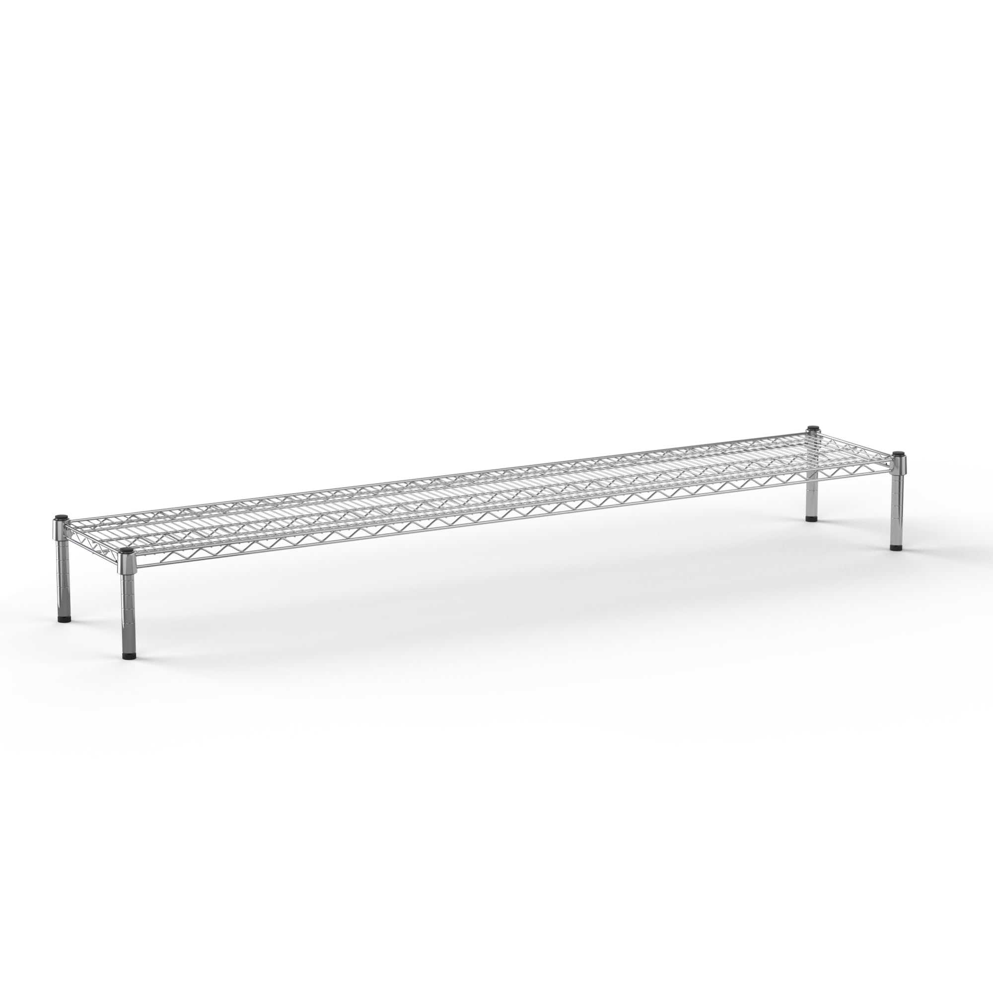 14" Deep x 72" Wide x 8" Height 1-Tier Wire Shelving Kit | NSF Commercial Storage Rack Unit