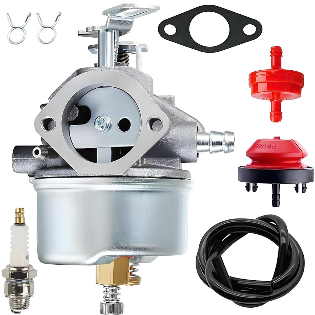 Qiuwanzia 632334A Carburetor for Tecumseh 632110 632111 632334 632370 632536 640105 HMSK80 HMSK90 HM70 HM80 HMSK100 HSMK110 HMSK105 OHSK110 OHSK120 8HP 9HP 10HP Snowblower Engines