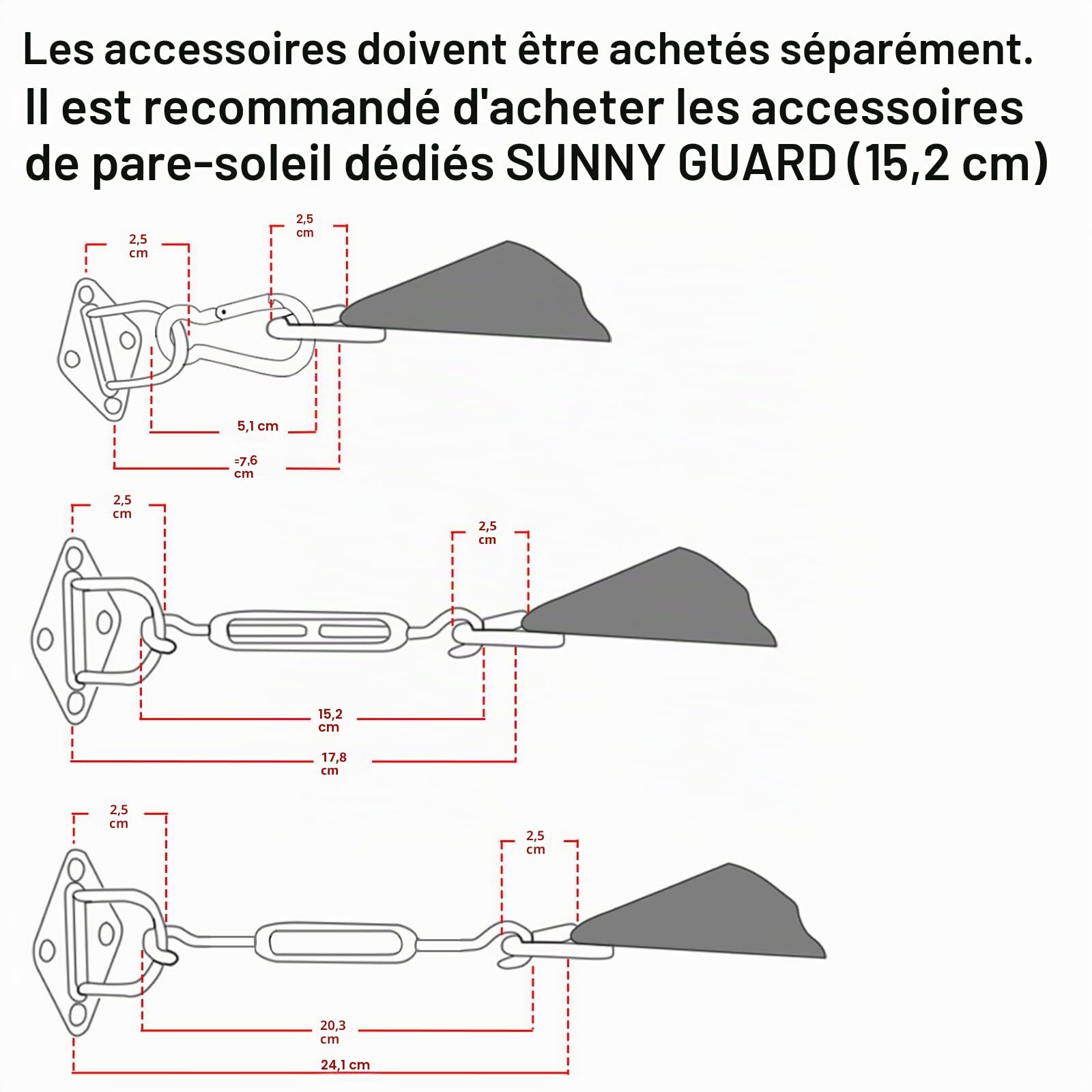 Sunny Guard Voile d'ombrage Triangulaire Terra Anti-UV pour Jardin, Cour, terrasse, Jardin, activités et installations de Plein air (Nous fabriquons des Tailles personnalisées) 4,8 x 4,8 x 4,8 m