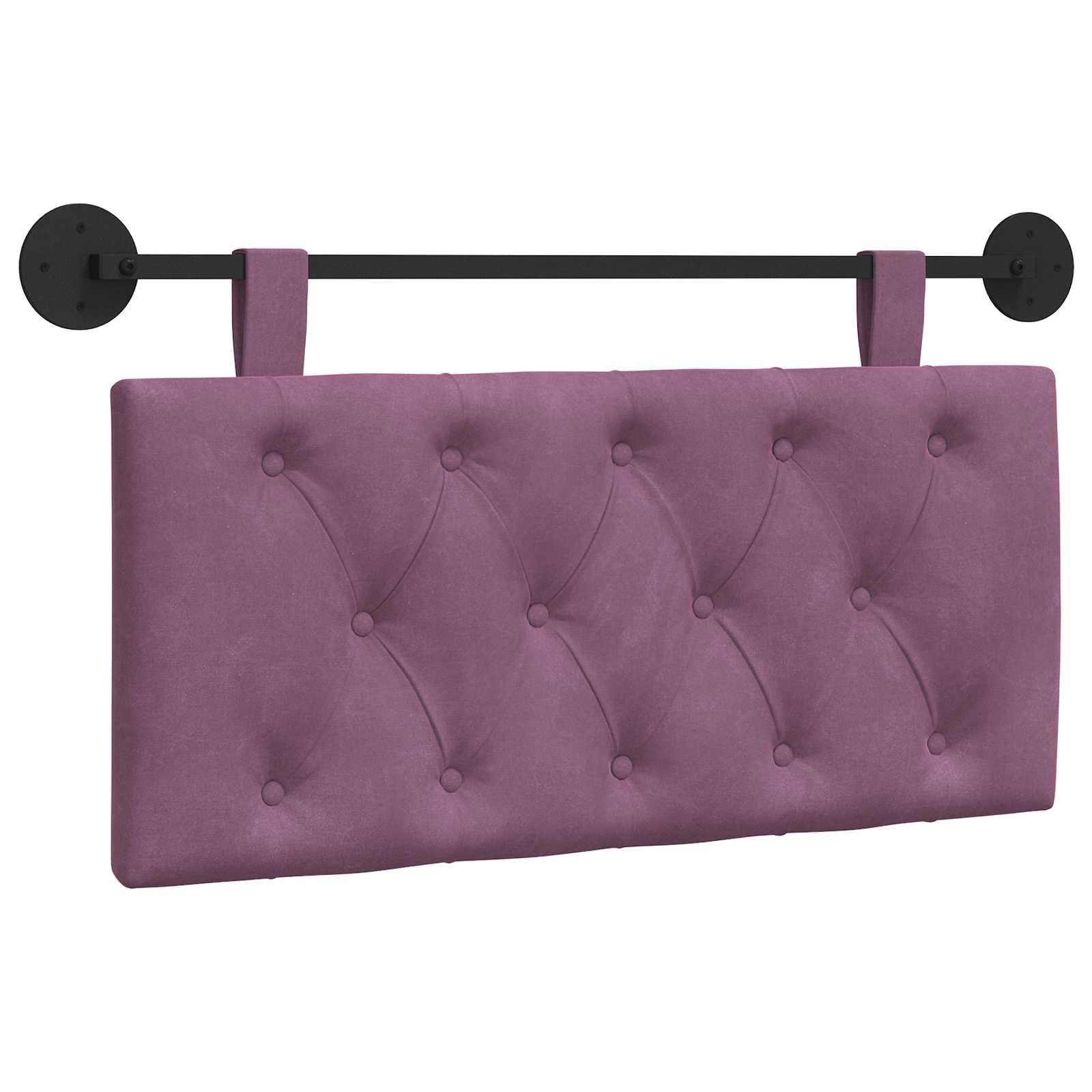 Leasha Tête de Lit Suspendue, Tête de Lit Coussin Murale Pourpre Velours 90x55x7 cm
