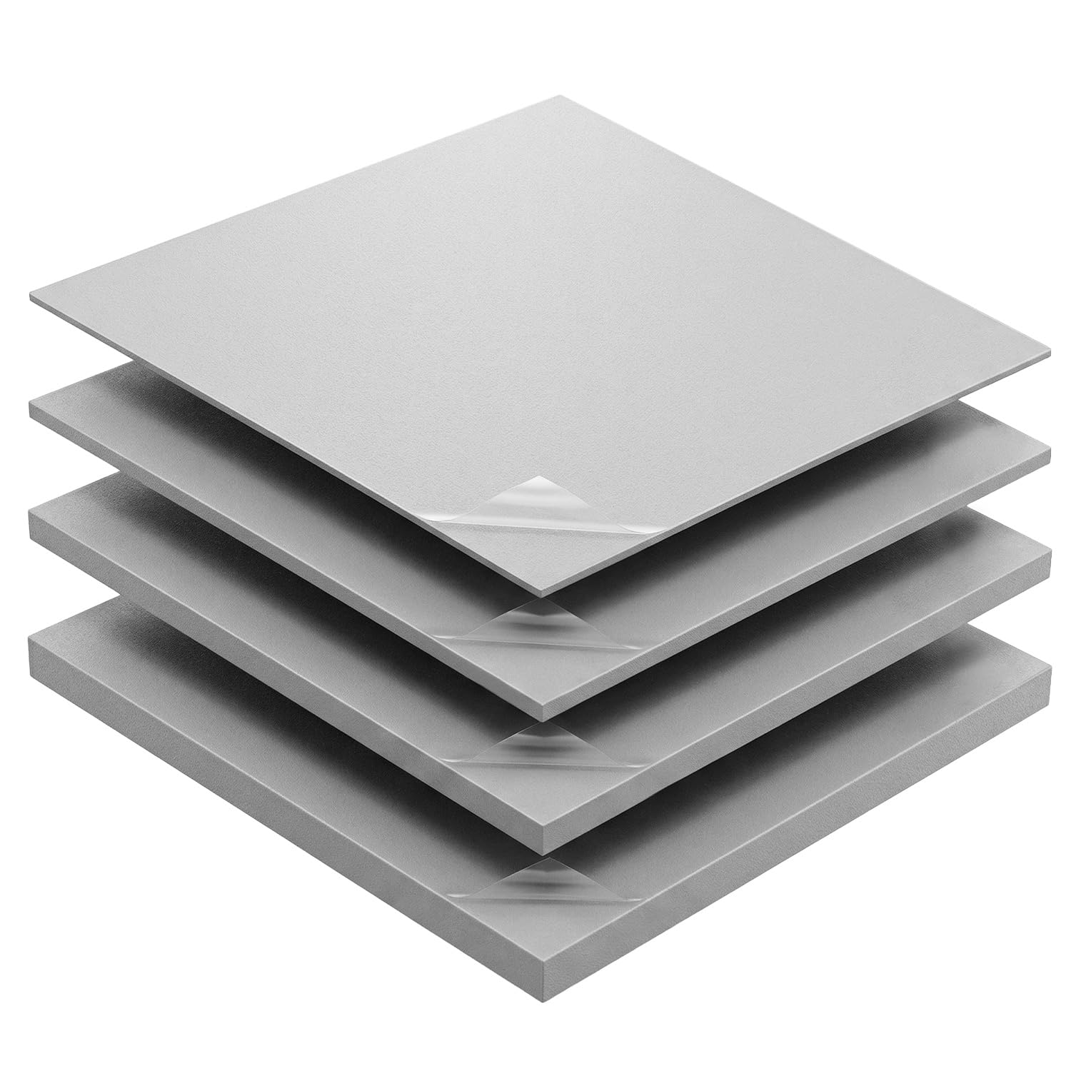 QWORK® 4 szt. Podkładki termiczne 13W/m.K 100x100mm, 0,5/1/1,5/2 mm Nieprzewodząca silikonowa folia do rozpraszania ciepła na GPU, procesorze, SSD M.2, laptopach i konsolach