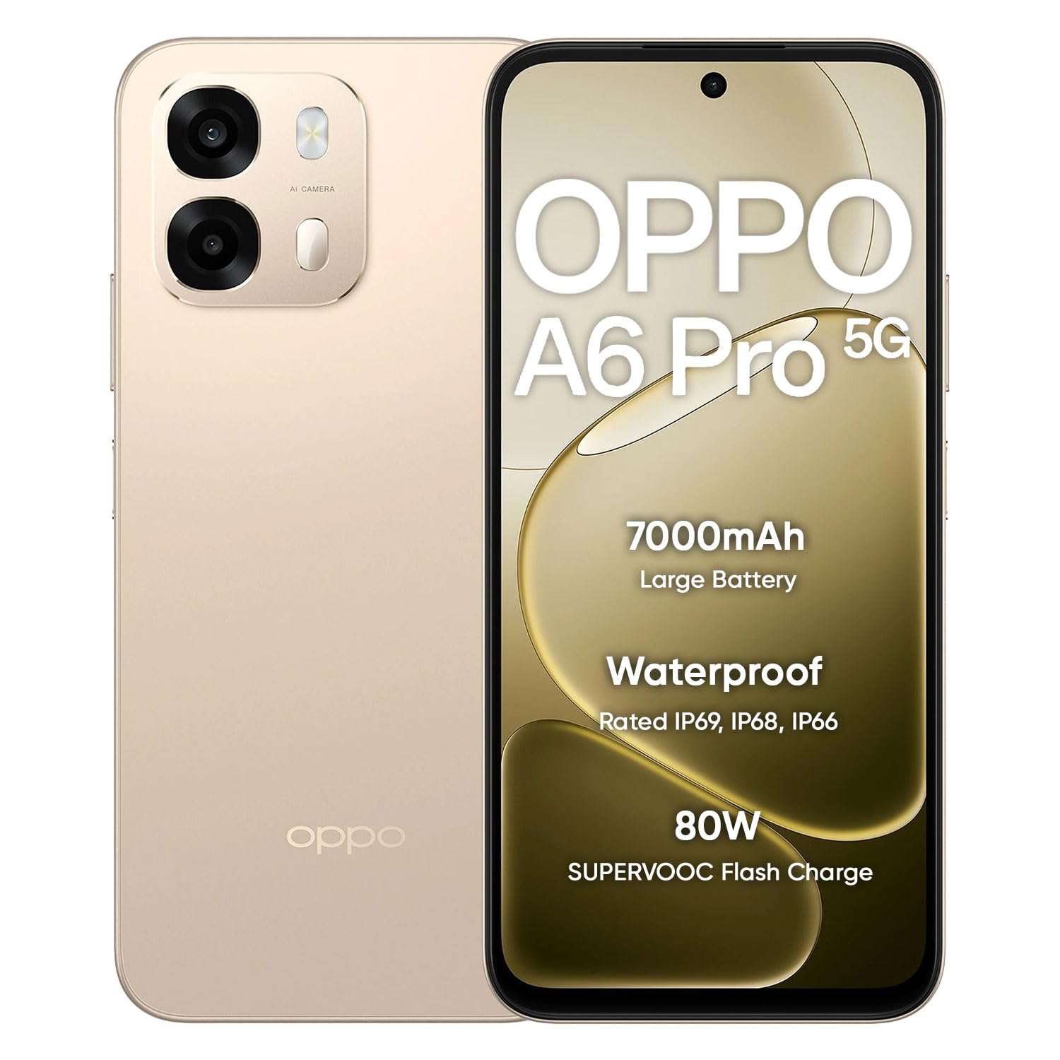 OPPO A6 Pro 5G Smartphone 8+256GB, Aurora Gold-image-7
