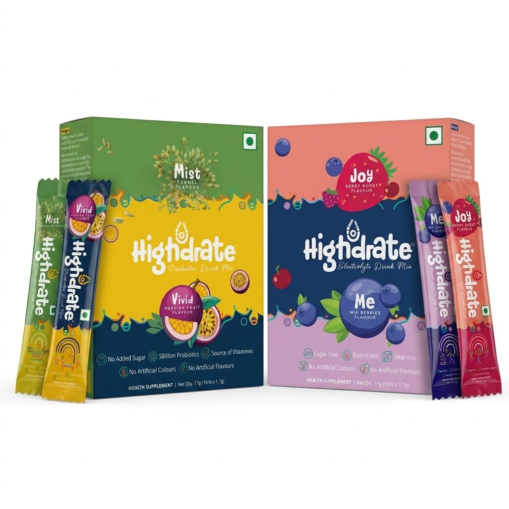 Highdrate Daily Wellness Duo | Electrolyte & Probiotic Drink Mix | Hydration, Gut Health & Daily Wellness Support | 20 Stick Packs | 5 Vitamins, 5 Essential Minerals, 5 Billion CFU Probiotics & More-image-17