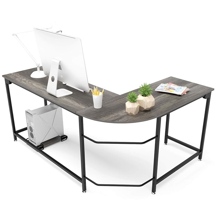 Buy Teraves Modern LShaped Desk Corner Computer Desk Workstation Home