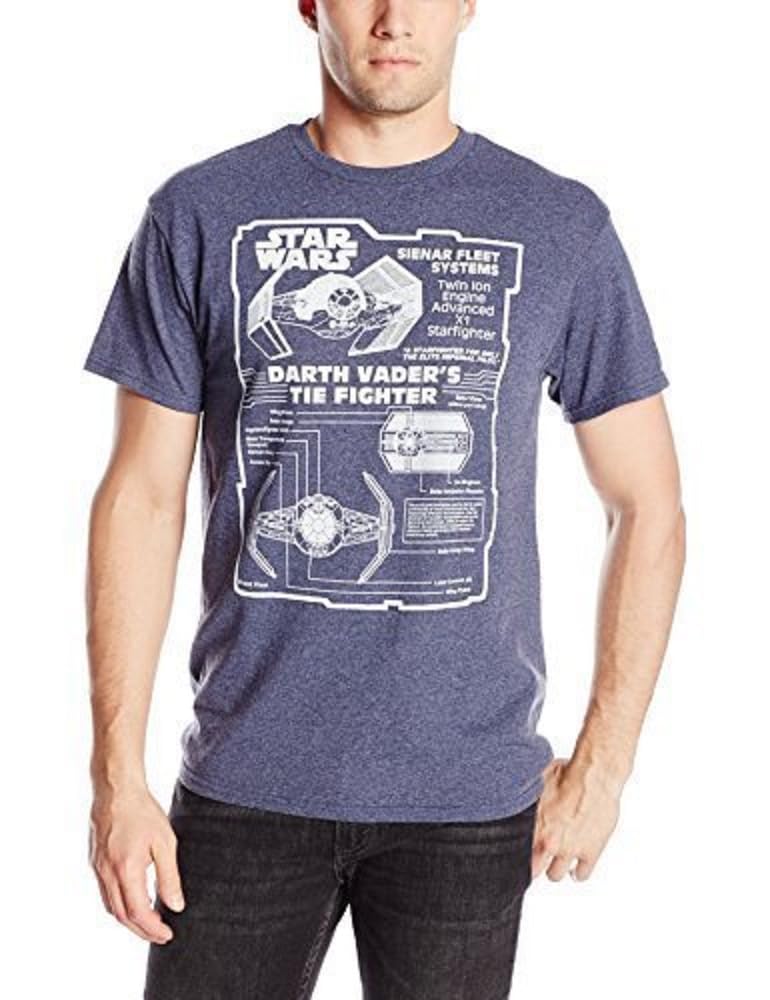 STAR WARS Camiseta de corbata avanzada para hombre, Brezo Azul Marino, XL
