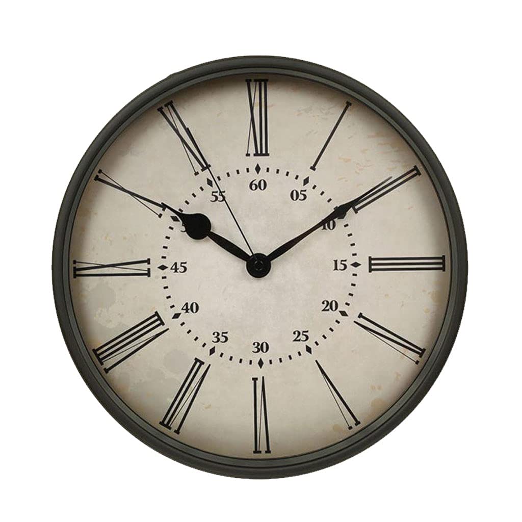 GPDNBIEU, Wall Clock 12 Inch Nordic Metal Retro Black Round Mute Quartz Creative, Clocks(A)