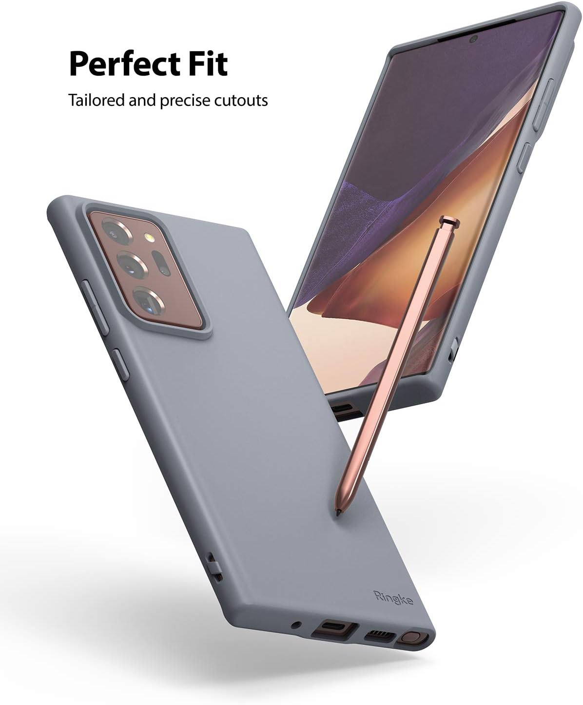 Ringke Air-S Compatible with Galaxy Note 20 Ultra Case Matte Satin Texture Full TPU Thin Flexible Slim Lightweight for Women, Men - Lavender Gray