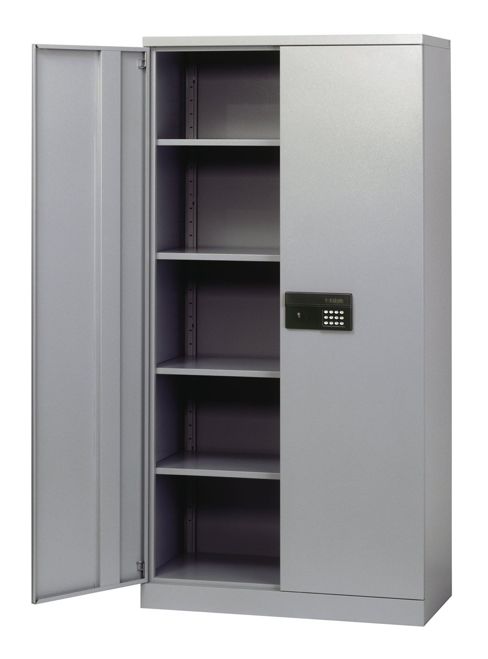 Sandusky Lee KDE7236-05 Dove Gray Steel SnapIt Storage Cabinet, Keyless Electronic Lock, 4 Adjustable Shelves, 72" Height x 36" Width x 18" Depth
