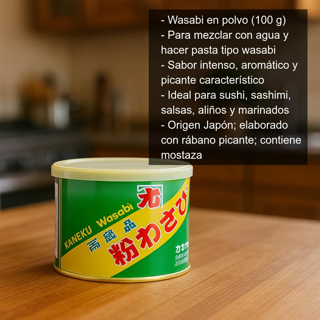 Wasabi en polvo 100 g para sushi y cocina japonesa