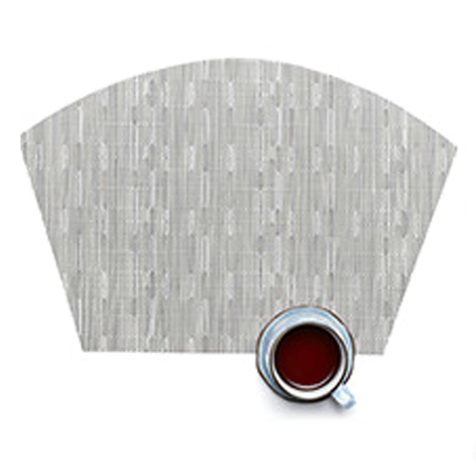 KnSam Tischsets Platzsets Textil Sektor, 6Pcs Set PVC Platzset rutschfest Sektor Einfarbig, Tischuntersetzer Waschbar Silber Grau für Esstisch, Antifouling und Leicht zu Reinigen, 45x30CM