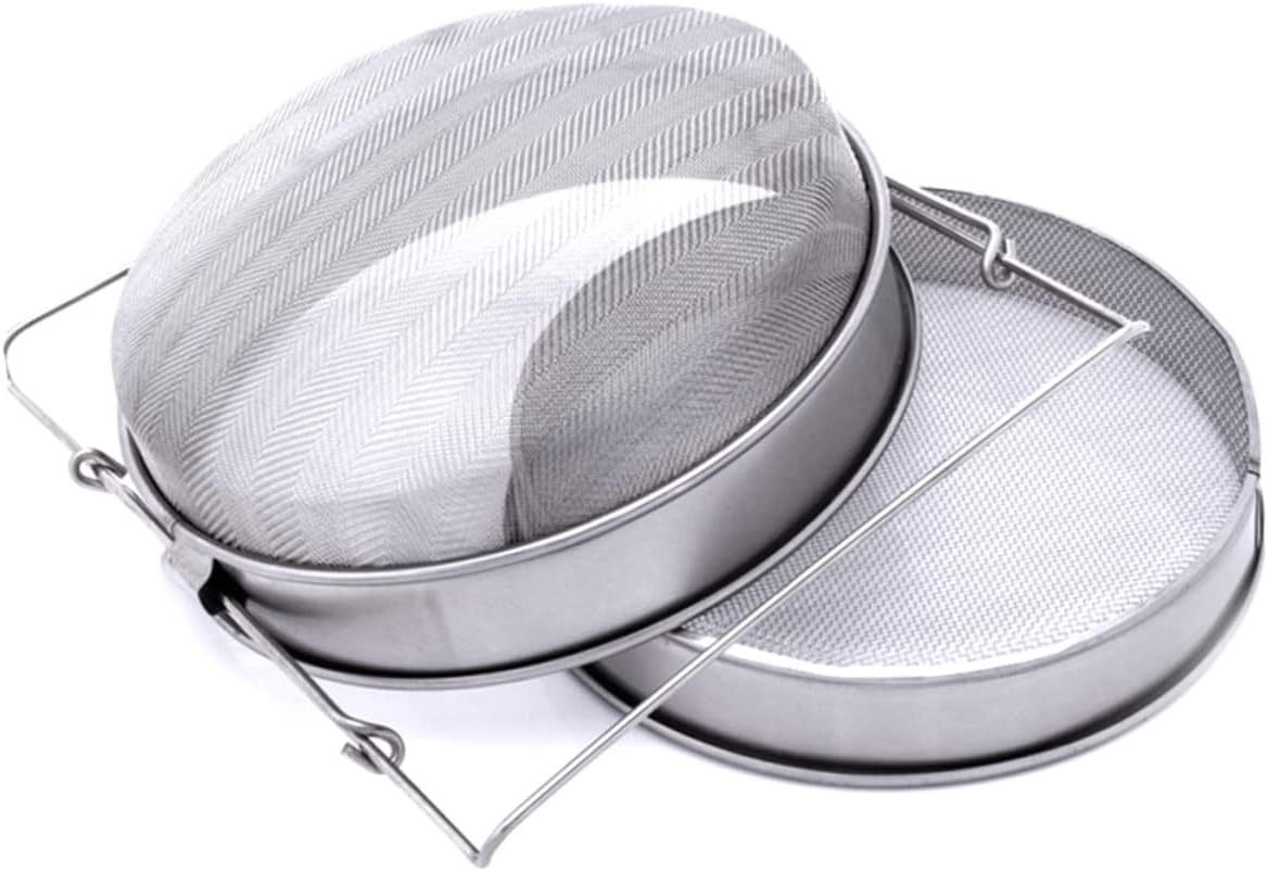 ABOOFAN Stainless Steel Double Sieve Honey Filter Mesh Strainer for Beekeeping Fit for Buckets Efficiently Removes Unwanted Material