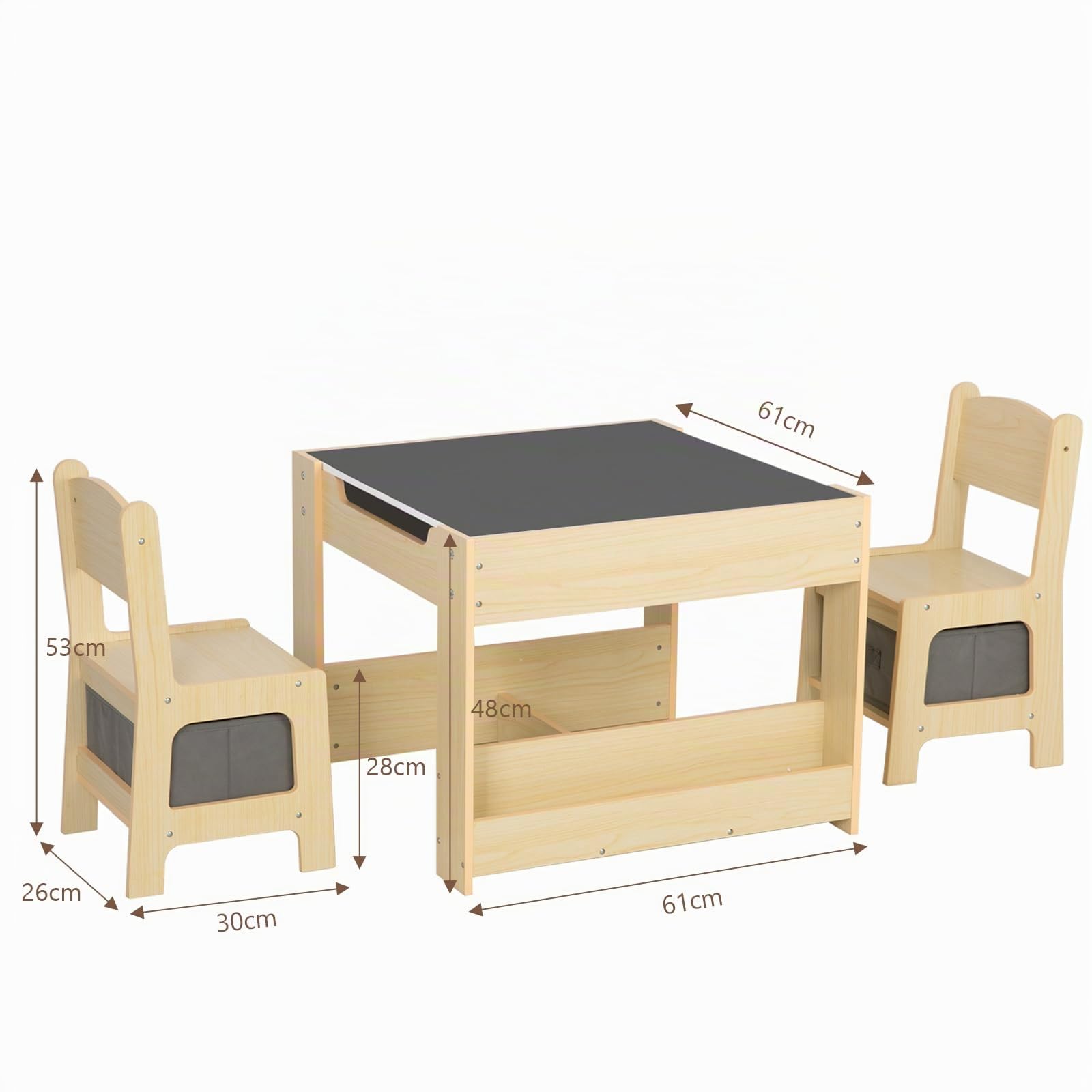 OOOK Table Enfant avec 2 Chaises 3-7 Ans, Table et Chaise Tout-Petit 4 en 1, Bureau Enfant avec Rangement d'activité pour Tout-Petits adapté à la Chambre d'enfant, crèche et Salle de Jeux