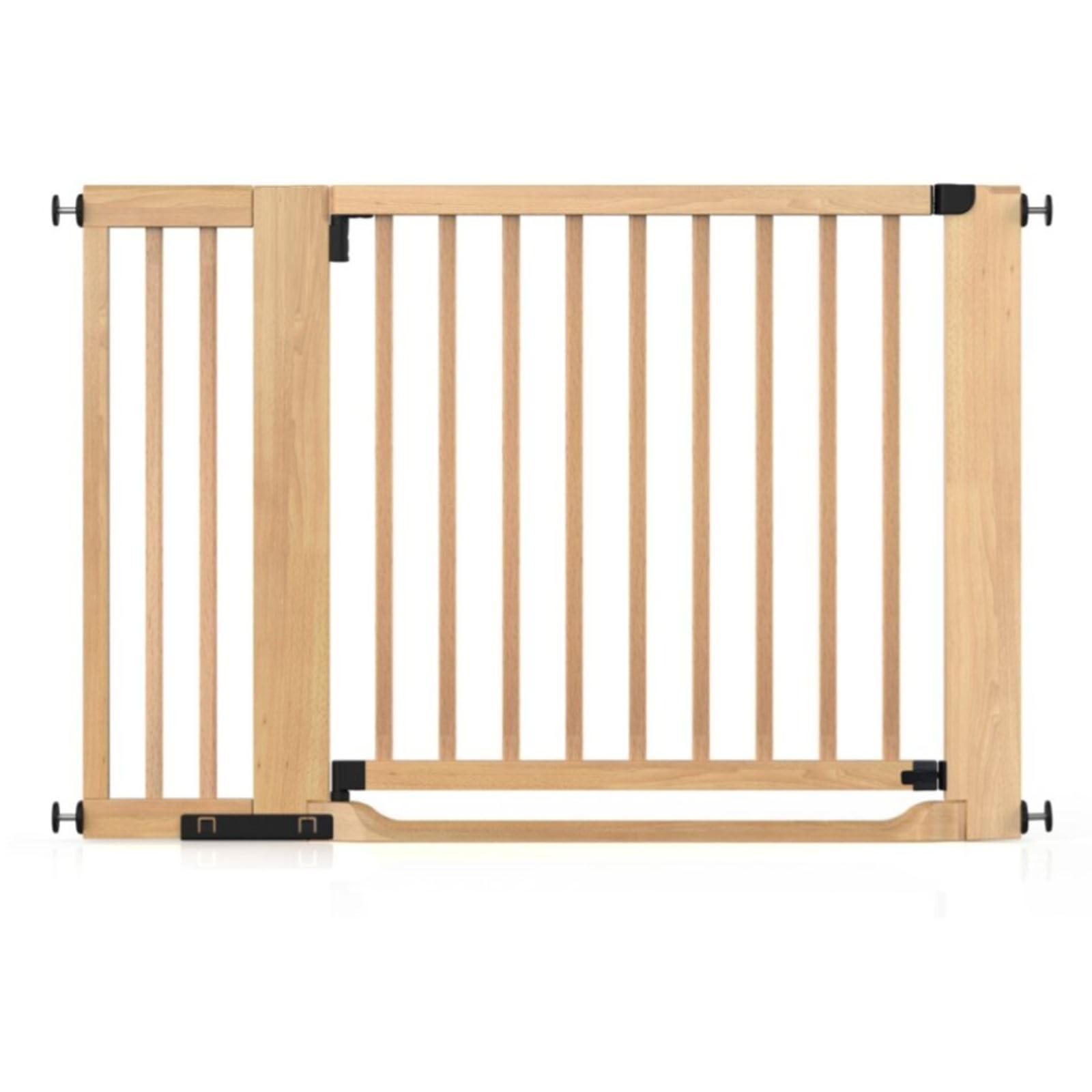 Safetots Natural Wood Wooden Heritage Flat Step Gate, Natural, 115Cm - 123Cm, Pressure Fit