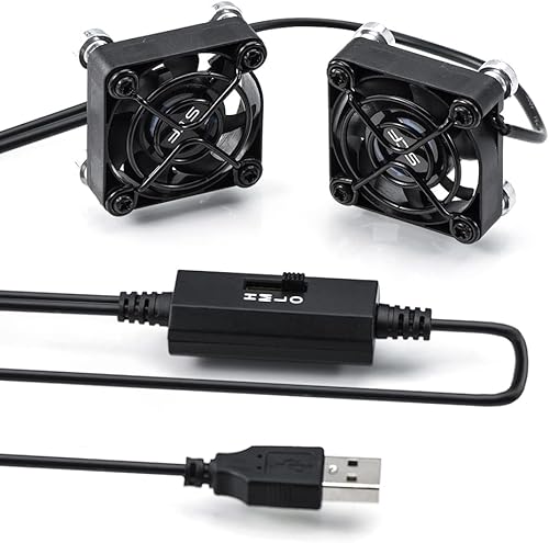 Ventilador USB dual de 1.575 pulgadas con 3 velocidades ajustables de 5 V, mini ventilador de computadora, ventilador silencioso compatible con PC,