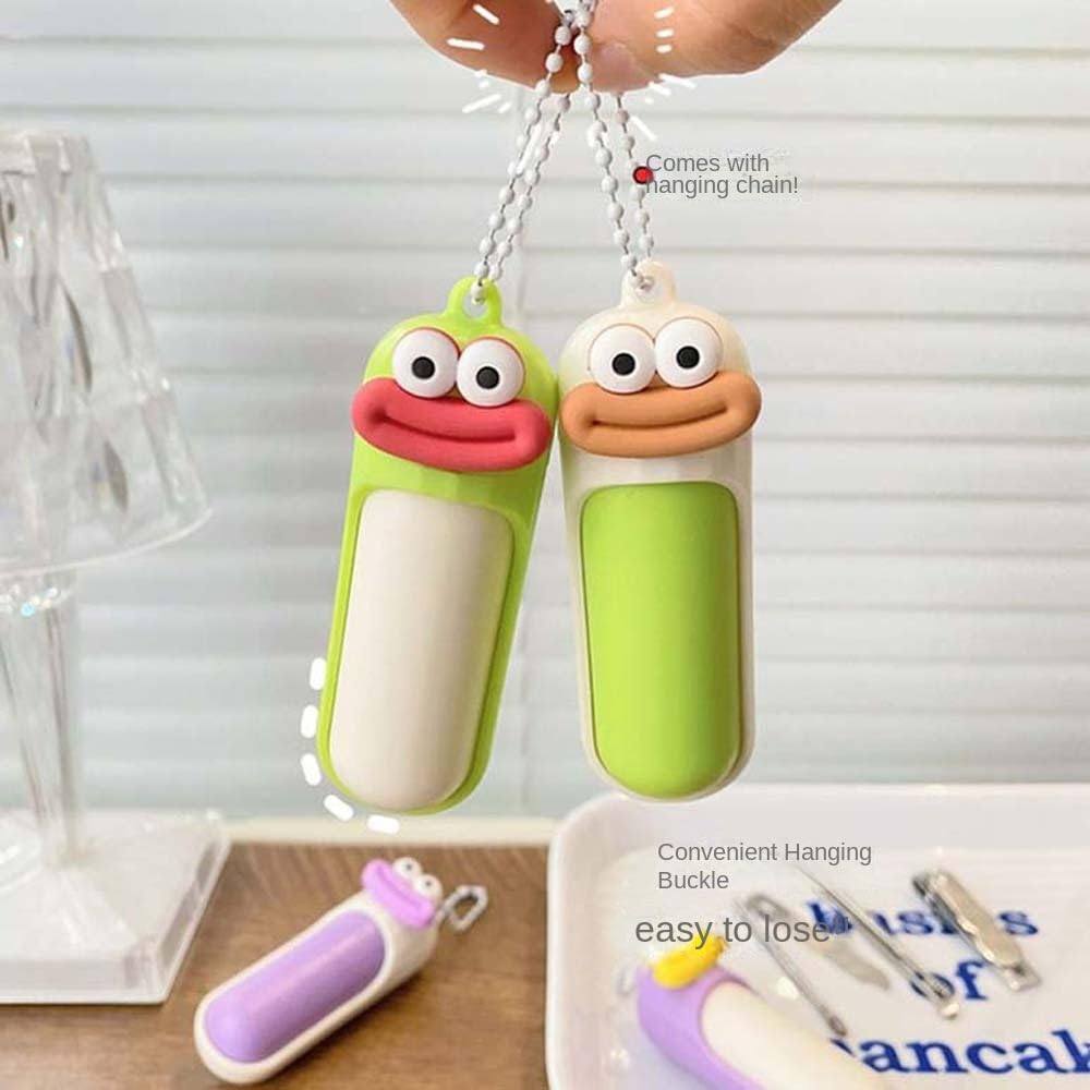 6Pcs Set Decorative Cute Cartoon Mini Nail Clipper Hand Toe Clipper Keychain Pendant Manicure Tool for Home — view 9